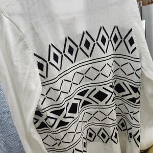 Belldini Black and White Patterned Cardigan